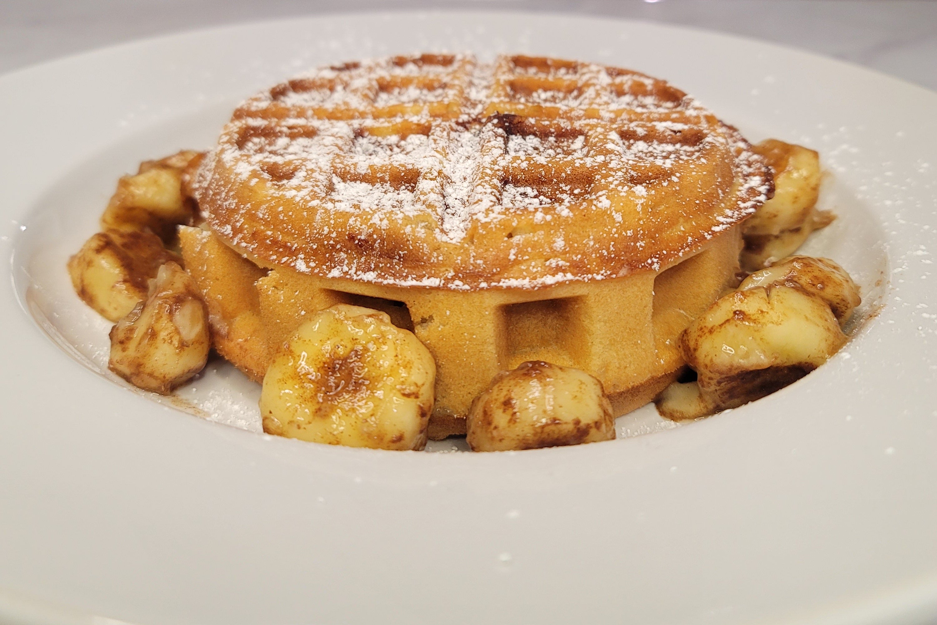 Peanut Butter and Banana Stuffed Waffle