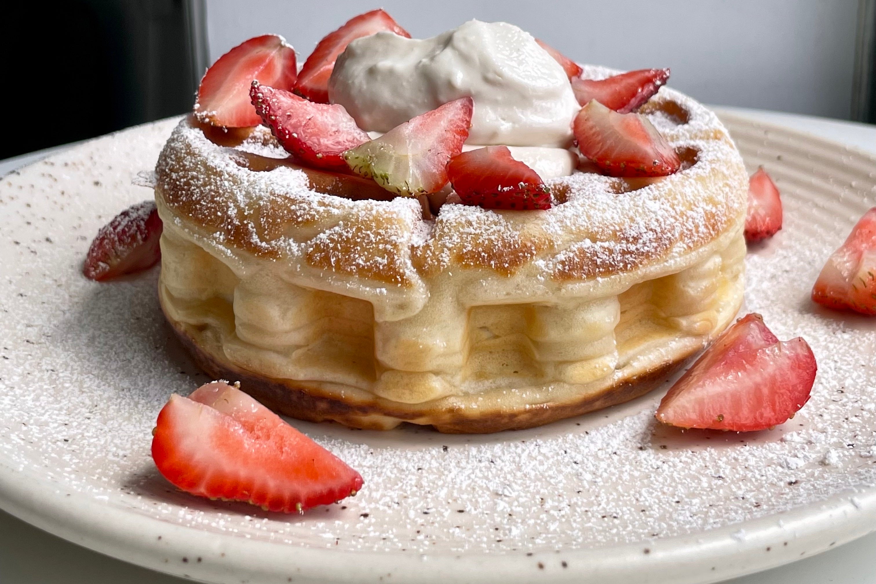 Strawberries & Cream Stuffed Waffle