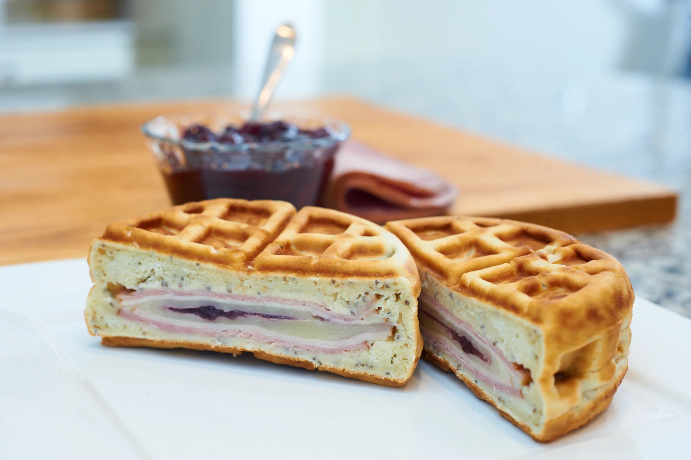 Monte Cristo Stuffed Waffle