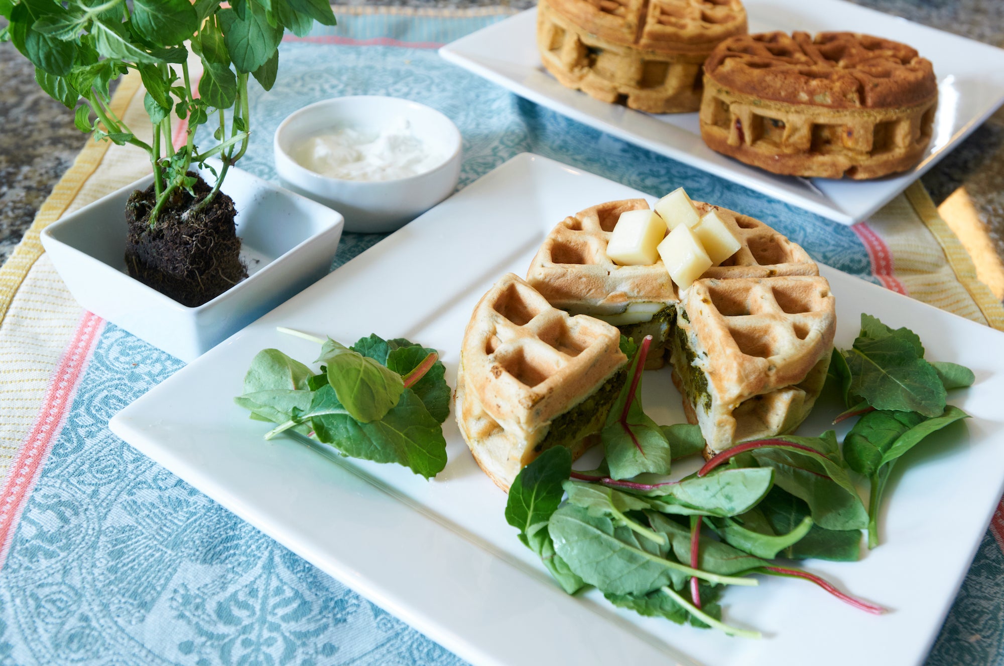 Palak Paneer Stuffed Waffle