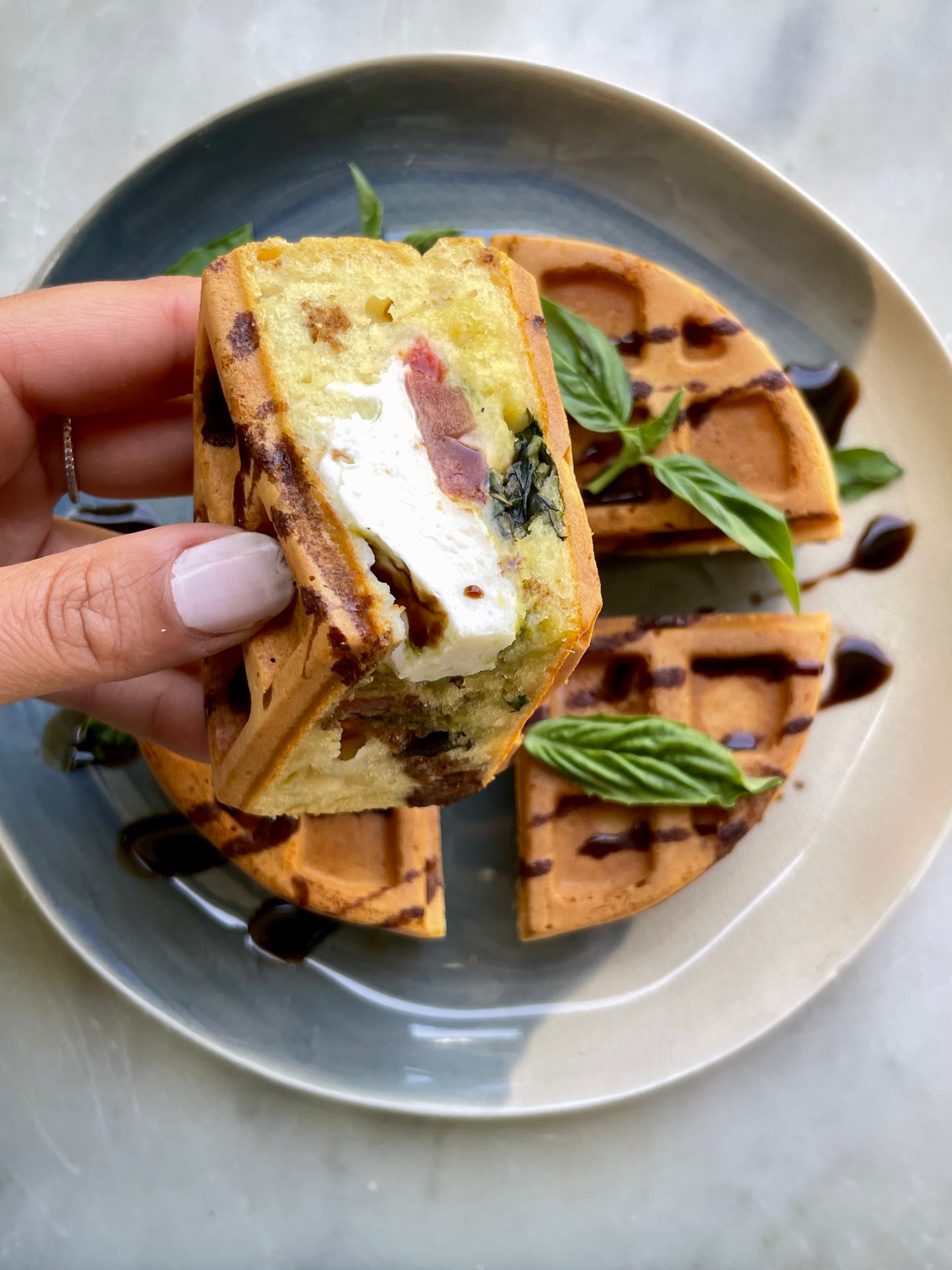 Caprese Stuffed Waffles