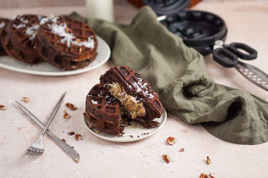 German Chocolate Cake Stuffed Waffle