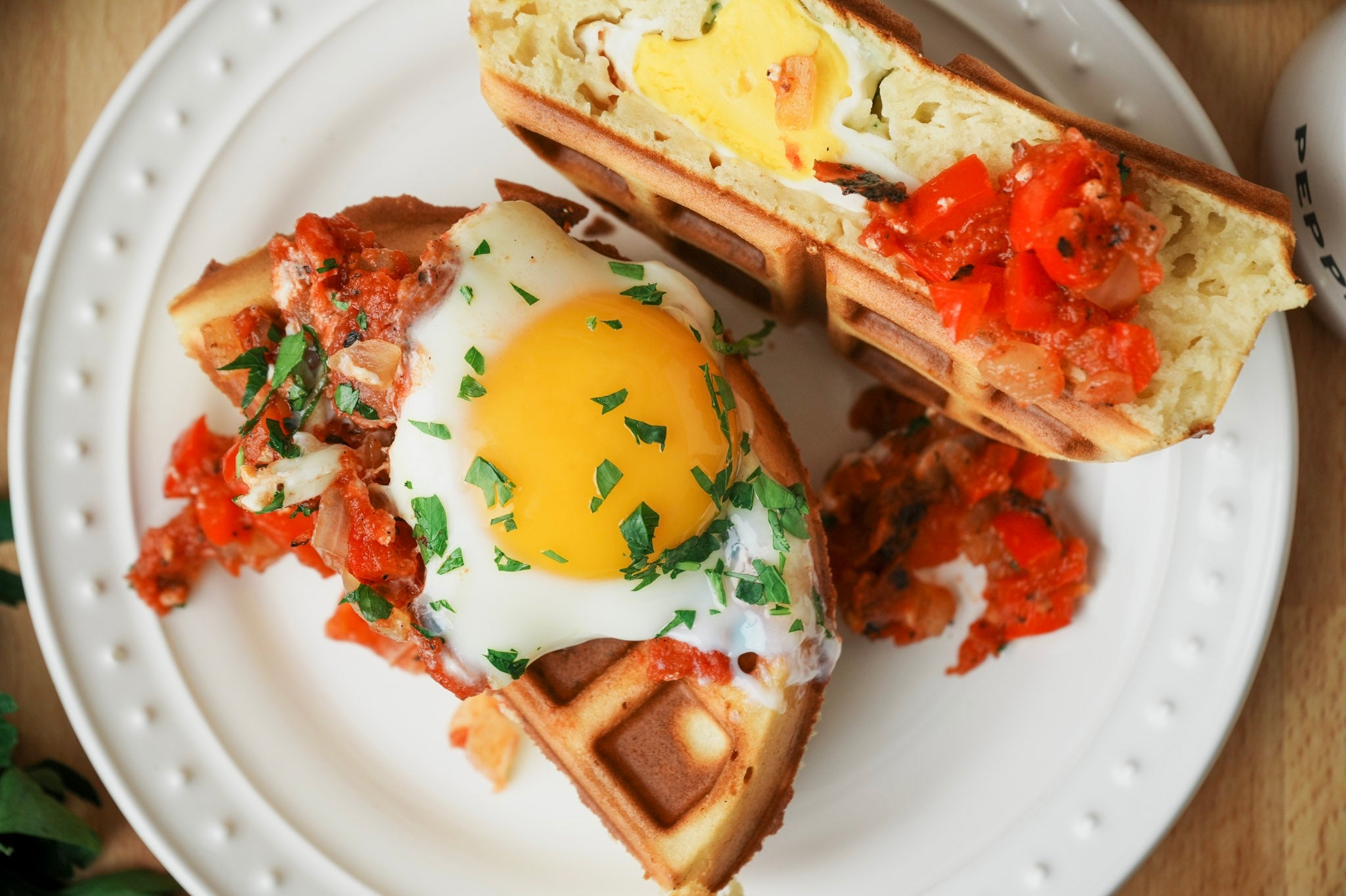 Shakshuka Stuffed Waffle