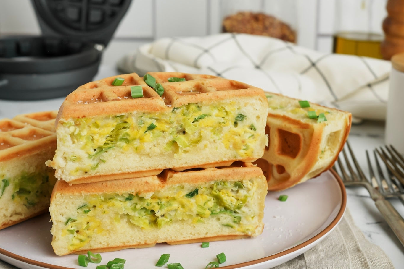 Leaks & Onions Stuffed Waffle