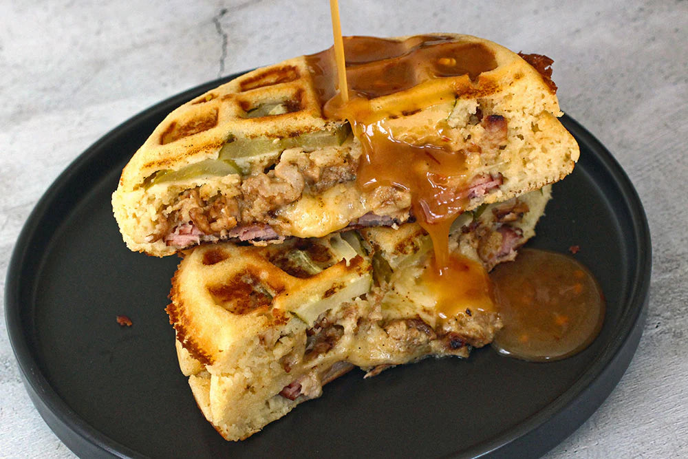 Cubana Sandwich Stuffed Waffle